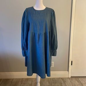 [ASOS] Denim Babydoll Long Sleeve Dress - Size 10